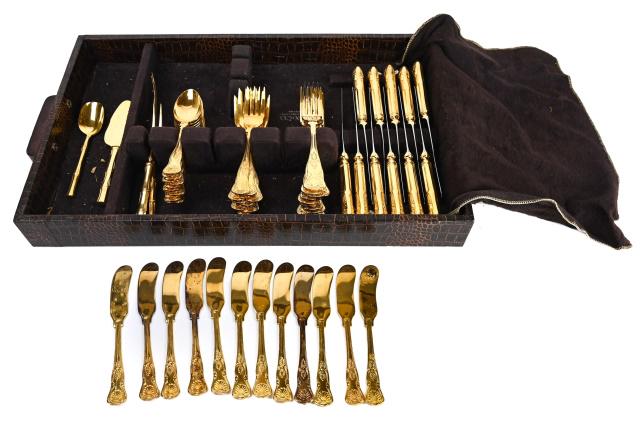 Set Sheffield W.A. England Gold Tone Flatware (1 of 10)