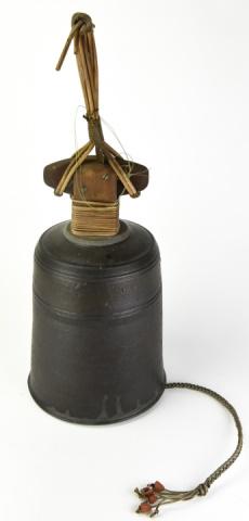 Vintage Asian Ceramic Bell With Wood Clapper (1 of 7)