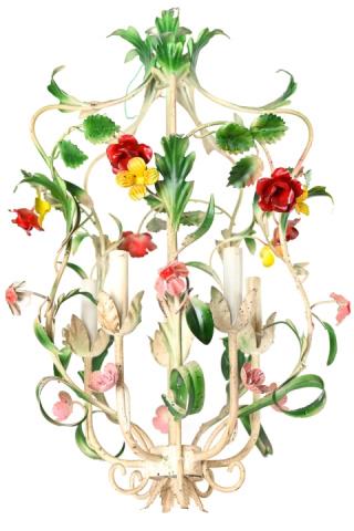 Vintage Tole Hand Painted 5-Light Chandelier (1 of 9)