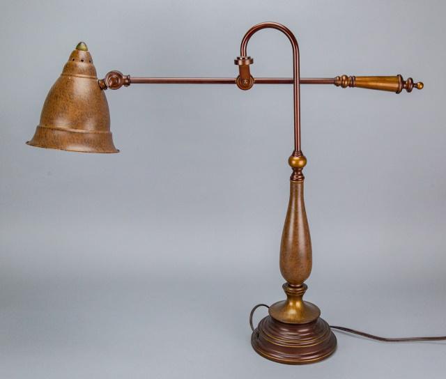 Plantation Style Adjustable Arm Lamp Brass (1 of 6)