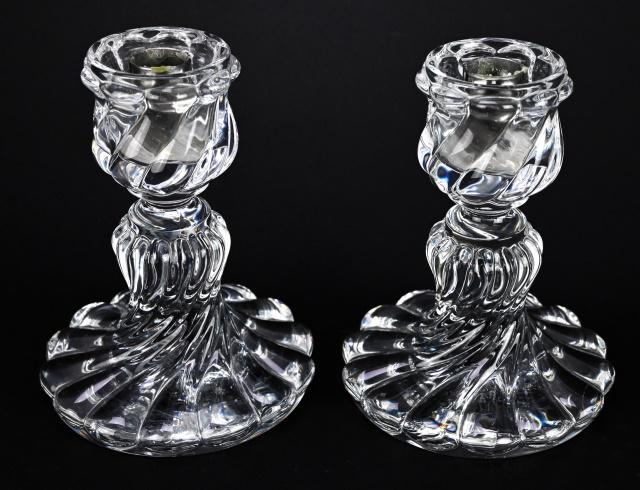 Pair Antique Baccarat France Bambous Candlesticks (1 of 9)