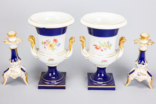 Lindner Kueps Dresden Porcelain Urns Candlesticks (1 of 10)