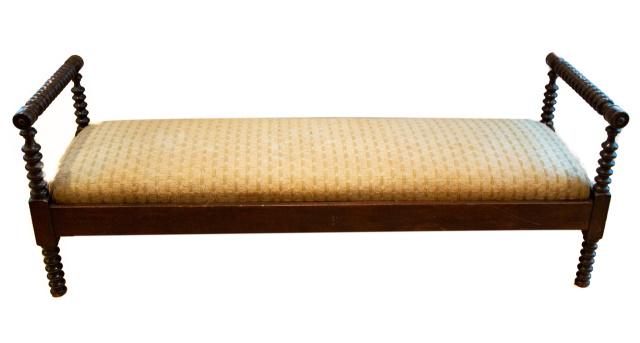 19th C Custom Upholstered Spindle Window Bench (1 of 5)