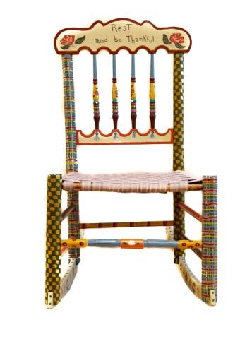 MacKenzie Childs  Hand Painted Rocking Chair (1 of 5)