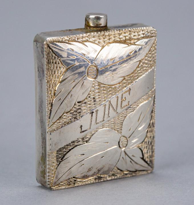 Antique Monogram Sterling Silver Perfume Flask (1 of 6)