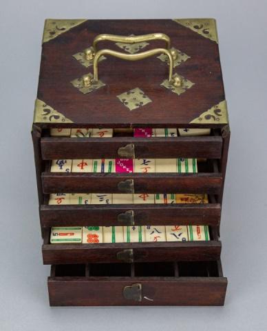 Rare Antique Asian Hand Carved Mahjong Set (1 of 5)