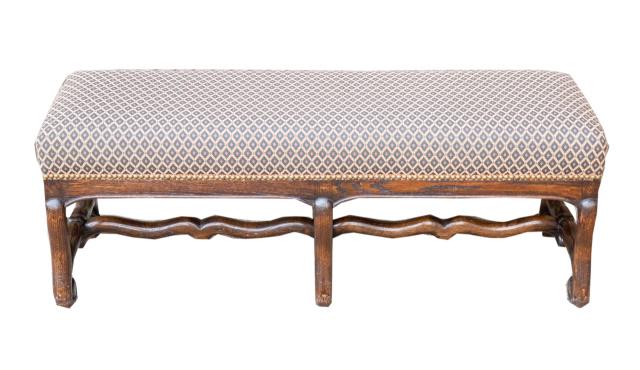 French Style Hand Carved Custom Upholstered Bench (1 of 6)
