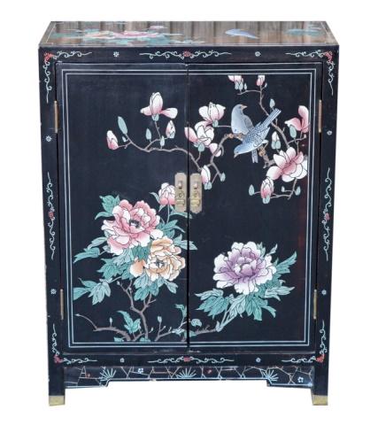 Chinoiserie Cabinet Black Lacquer Oriental Cabinet (1 of 7)