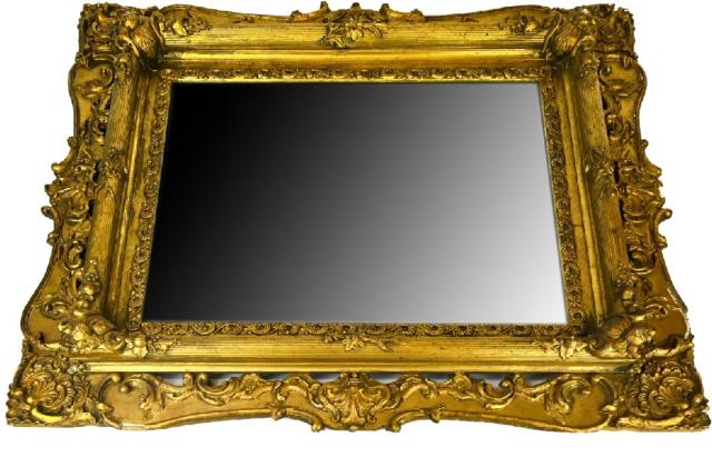 Antique Victorian Carved Gilt Reticulated Mirror: Antique Victorian Carved Gilt Reticulated Mirror. 27 inches x 31 inches x 3 inches