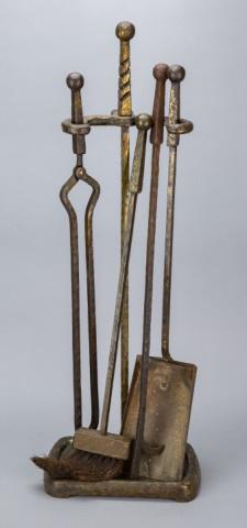 Hammered Brass Fireplace Tools: Hammered Brass Fireplace Tools. 30 inches x 10 inches x 8 inches