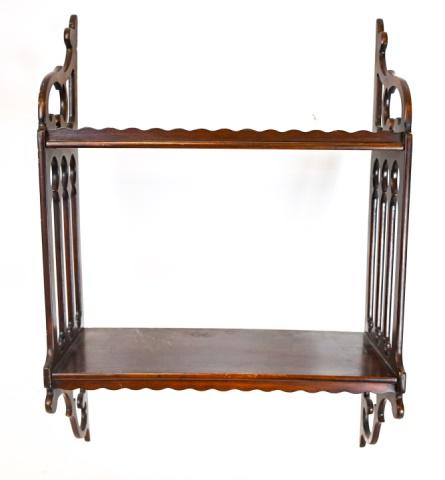 Vintage Hand Carved Hanging 2 Shelf Etagere (1 of 8)