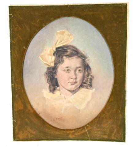 Antique David Hardie Oil Painting Portrait Girl (1 of 9)