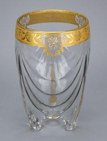 Antique Moser Glass Vase with Gold Rim (1 of 5)