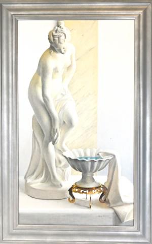 Nadia Mahfuz The Bather Venus Oil on Canvas: Nadia Mahfuz The Bather Venus Oil on Canvas.Measures 48 inches x 30 inches.