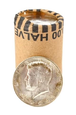 Roll of Twenty 1964 Kennedy Silver Half Dollars (1 of 8)