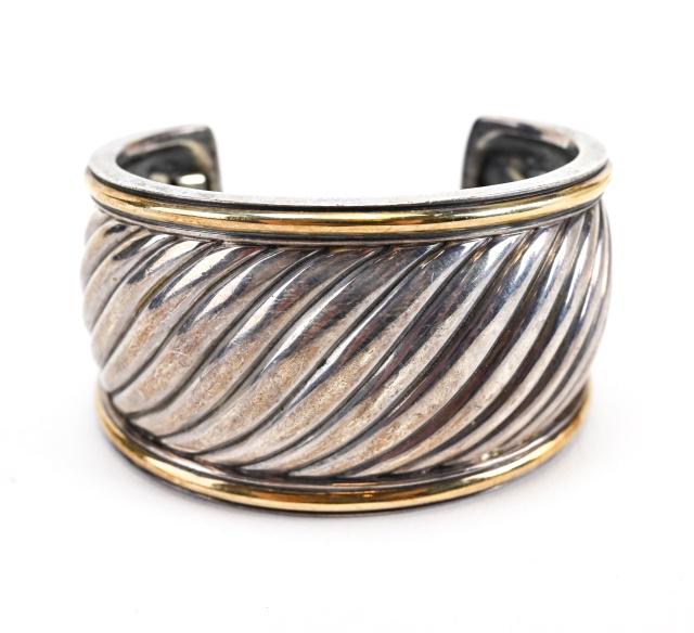 David Yurman 18kt Gold & Sterling Cuff Bracelet (1 of 5)
