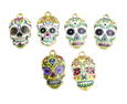 Collection Enamel Day of the Dead Skull Pendants
