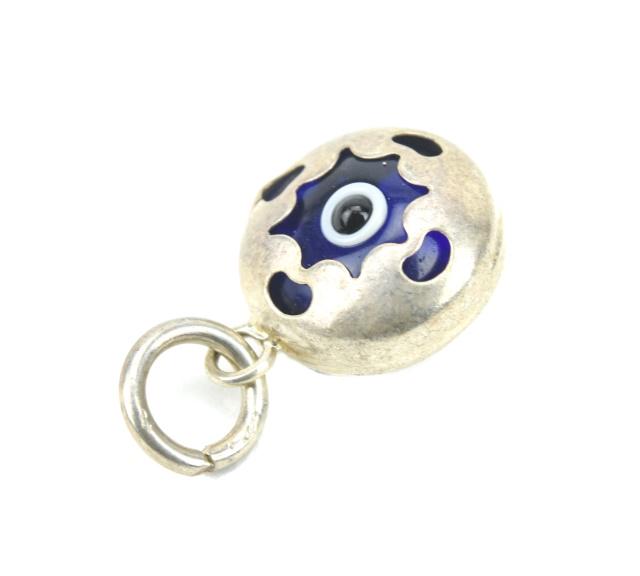 Sterling Silver & Art Glass Evil Eye Pendant Charm (1 of 4)