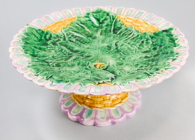 Antique Majolica Hand Painted Grape Leaf Plate (1 of 8)