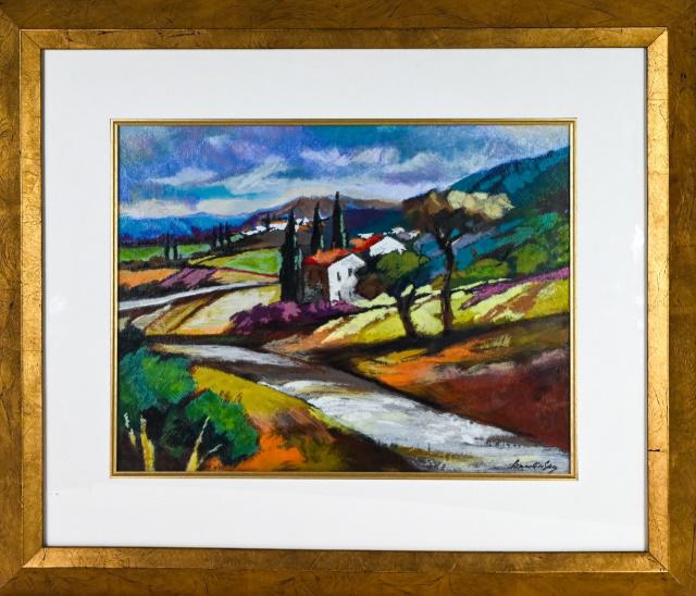 Slava Brodinsky Framed Numbered Enhanced Giclee: Slava Brodinsky Framed and Numbered AP 4/50 Wentworth Gallery Enhanced Giclee under Glass. Framed measures 24 inches x 29 inches, art measures 14 inches x 19 inches.