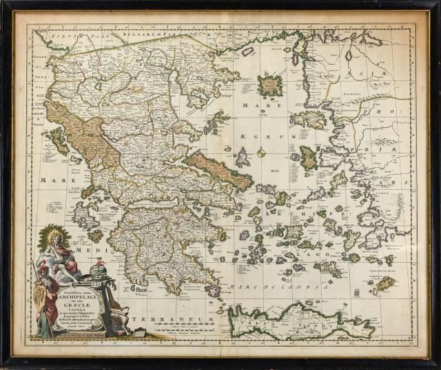 Antique Framed Map of Greece by Nicolaum Visscher (1 of 8)
