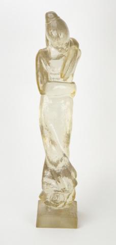 Dorothy Thorpe Mid C. Cast Lucite Nude Sculpture: Dorothy Thorpe Mid Century Cast Lucite Female Nude Sculpture.Measures 24 inches x 4.75 inches square.