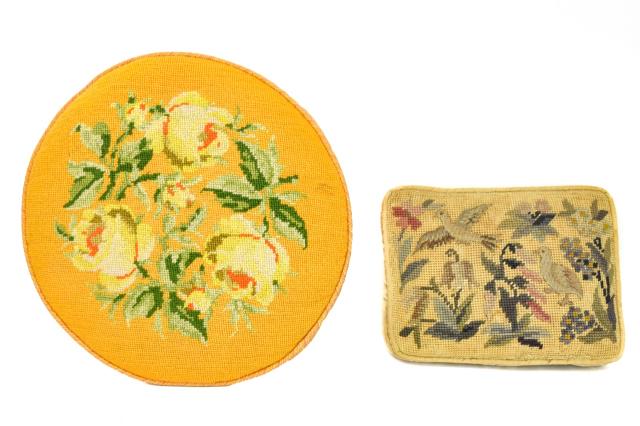 2 Vintage & Antique Hand Made Needlepoint Pillows (1 of 8)