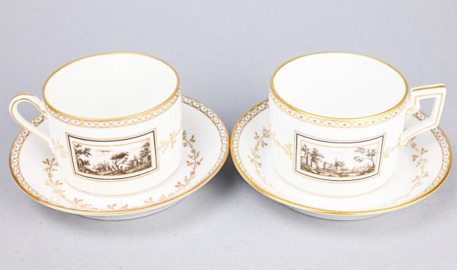 Pair Richard Ginori Pittoria Coffee Cups & Saucers (1 of 9)