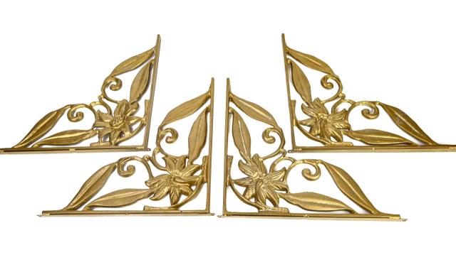 4 Art Nouveau Gilt Bronze Shelf or Wall Brackets (1 of 6)