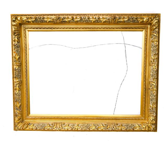 Italian Hand Carved Gilt Gold Frame: Italian Hand Carved Gilt Gold Frame.Measures 42 inches x 52 inches x 4.5 inches.