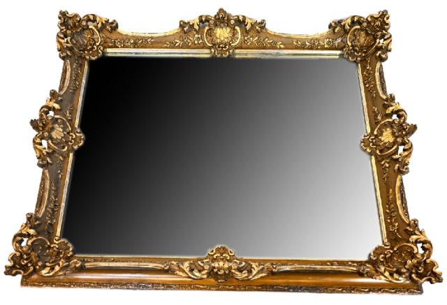 Antique Italian Heavily Carved Gilt Mirror: Antique Italian Heavily Carved Gilt Mirror. 40 inches x 35 inches