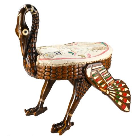 Antique Hand Carved Egyptian Ibis Stool (1 of 10)