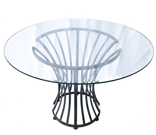 French Brasserie Rattan Glass Top Table (1 of 7)