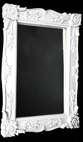 Shabby Chic White Carved Beveled Wall Mirror (1 of 7)