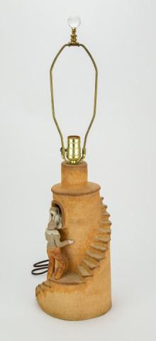 Art Pottery Romeo & Juliet Stoneware Lamp (1 of 6)