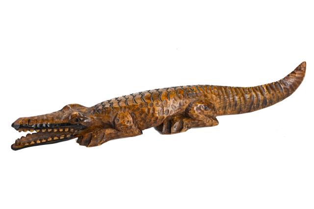 Hand Carved Primitive Alligator Statue (1 of 8)