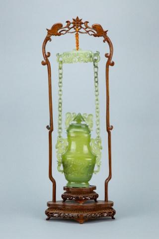 Antique Chinese Carved Jade Vase on Chain (1 of 7)