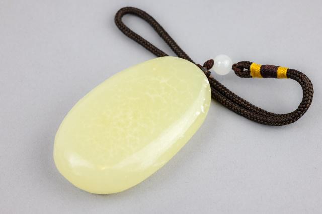 20th Century Large Celadon Jade Pebble Pendant (1 of 8)