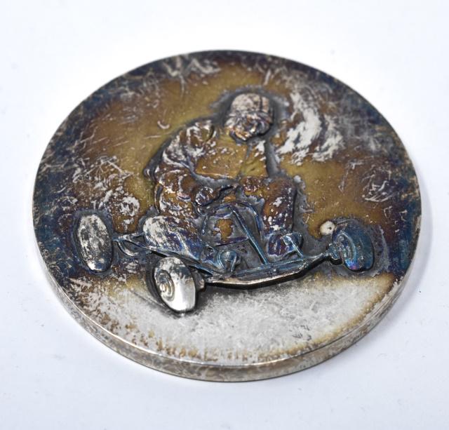 C 1930 GoKart Medal Sterling Silver Signed Contaux (1 of 5)