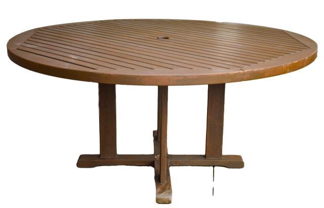 Teak Outdoor Dining Table Round Table (1 of 7)