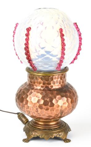 Antique Aesthetic Movement Copper Oil Lamp (1 of 11)