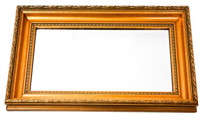 French Style Gilt Wood Ornate Beveled Mirror (1 of 6)
