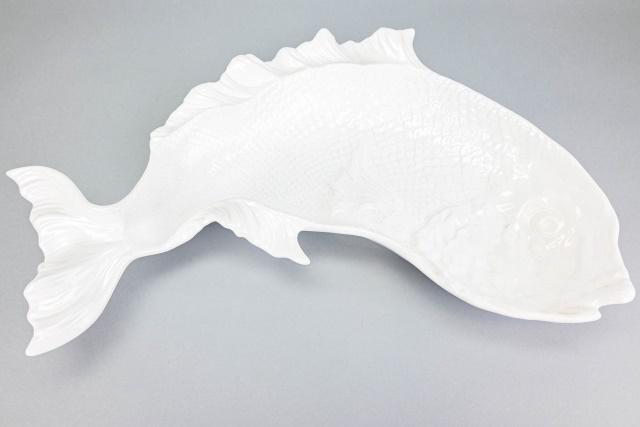 Portuguese Pottery Fish Form Platter in White (1 of 8)