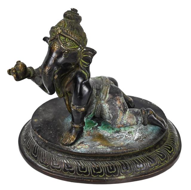 Antique Bronze Crawling Baby Ganesha Statue (1 of 6)