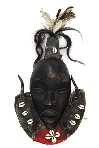 Hand Carved Detailed Tchokwe African Mask (1 of 10)