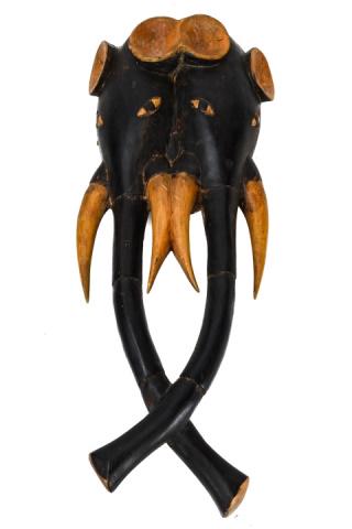 Ivory Coast Hand Carved African Guro Elephant Mask (1 of 10)