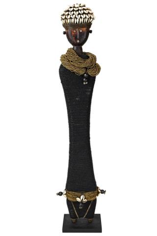 African Beaded Namji Doll in Black (1 of 8)