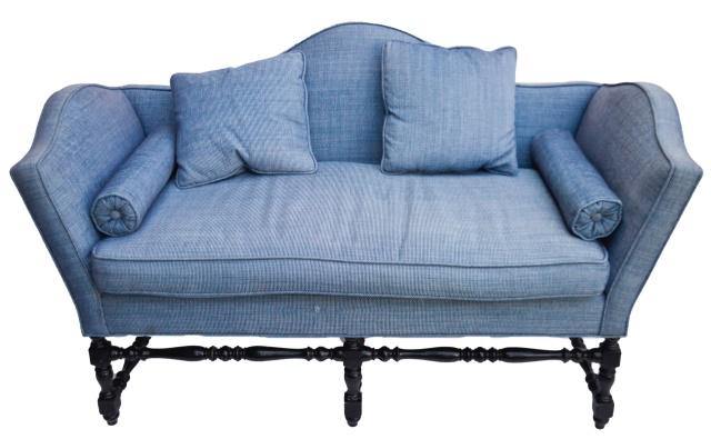 Jacobean Style Carved & Upholstered Love Seat (1 of 7)