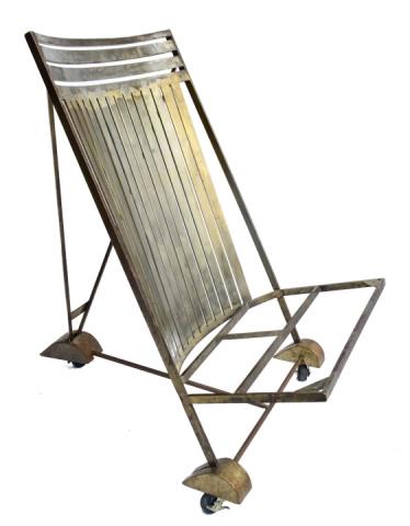 Mid C Brushed Steel Campaign Style Chair (1 of 7)