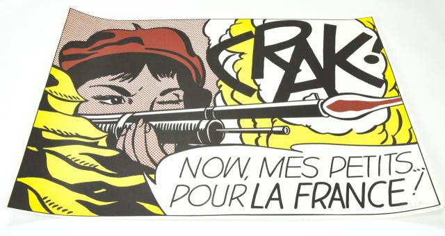 Pencil Signed Roy Lichtenstein "Crak!" Lithograph (1 of 8)